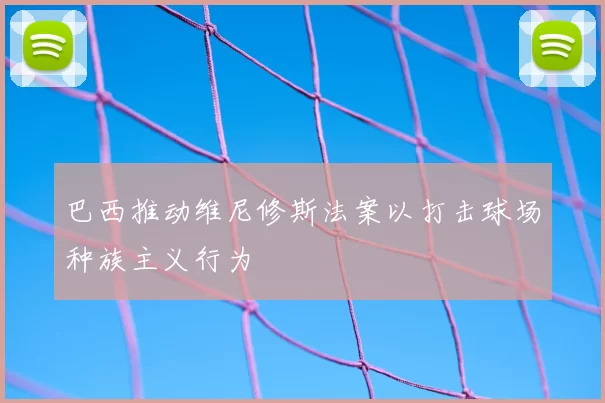 巴西推动维尼修斯法案以打击球场种族主义行为